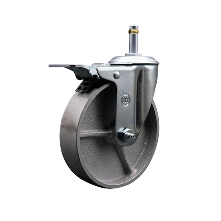 Service Caster Semi Steel Swivel Grip Ring Caster5'' Wheel&7/16'' Stem w/Total Lock BRK SCC-GRTTL20S515-SSR-716138